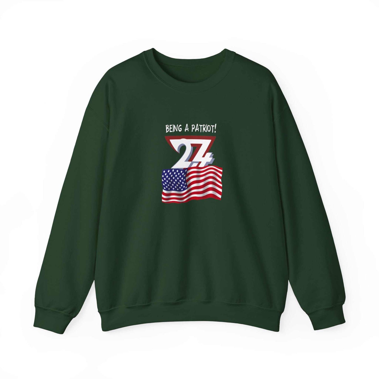 Unique Design US Patriot Heavy Blend™ Crewneck Sweatshirt forest greeen