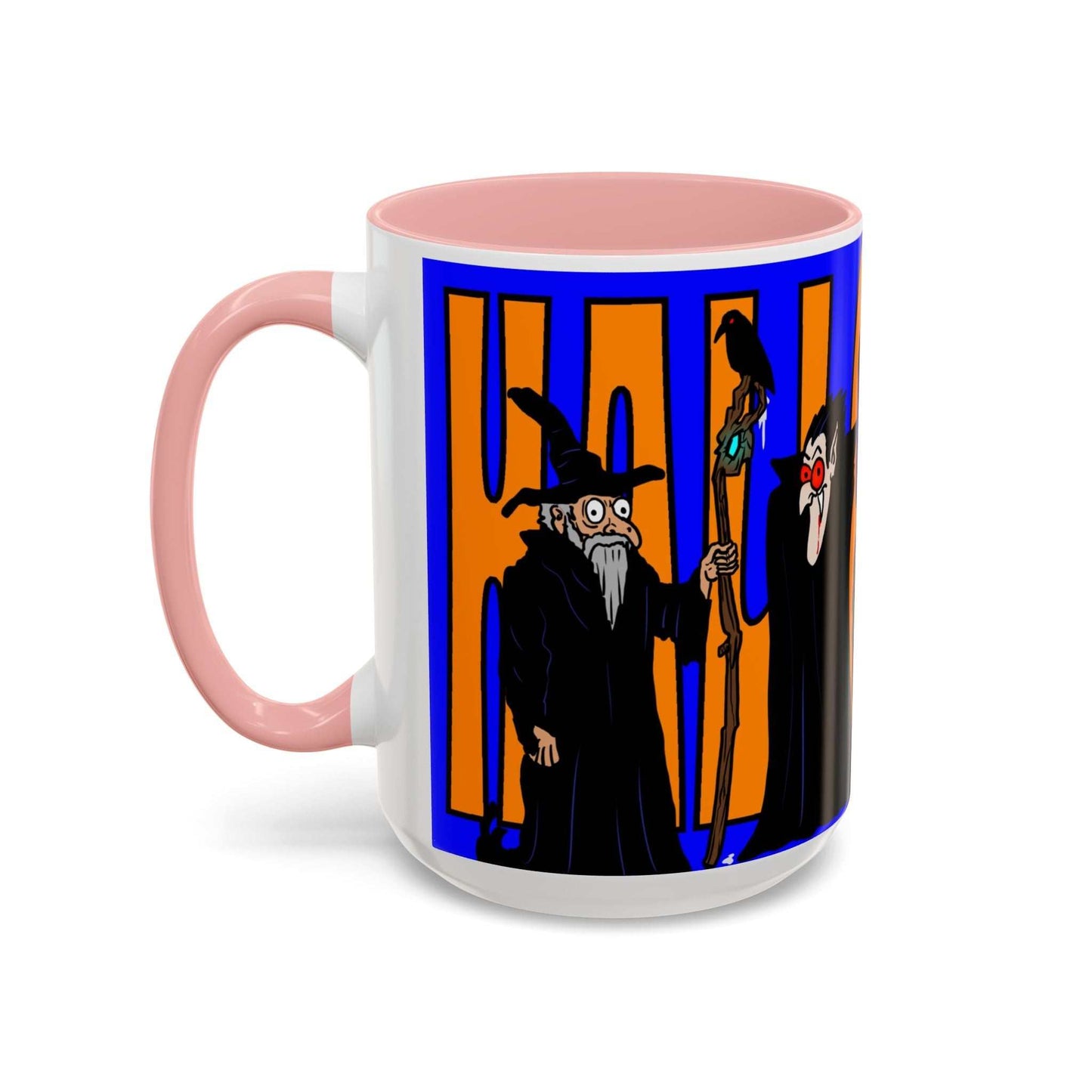 Halloween Coffee Mug with vibrant design, available in 11oz and 15oz sizes, perfect for spooky spirit lovers.