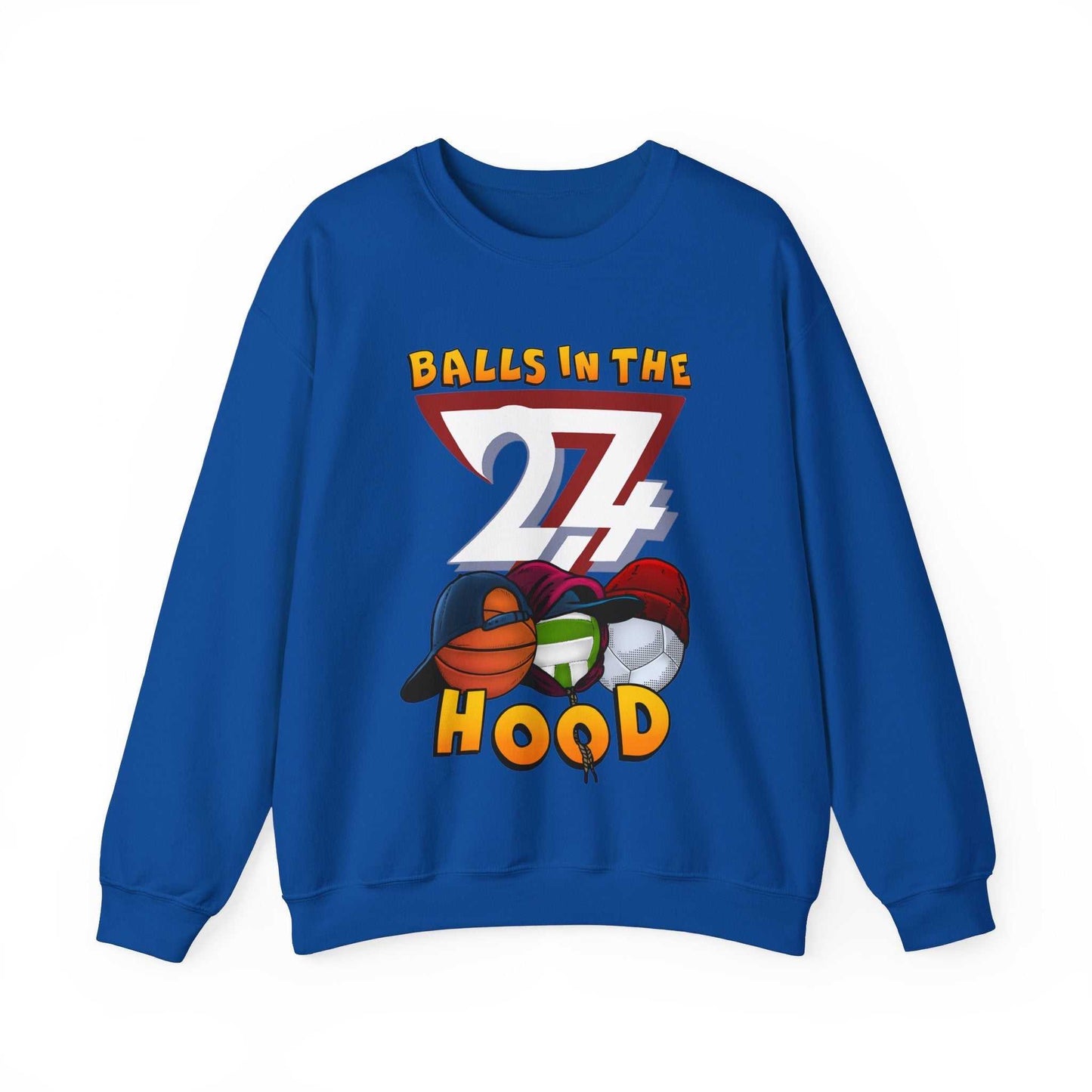 Unique Design Balls In The Hood Heavy Blend™ Crewneck Sweatshirt royal