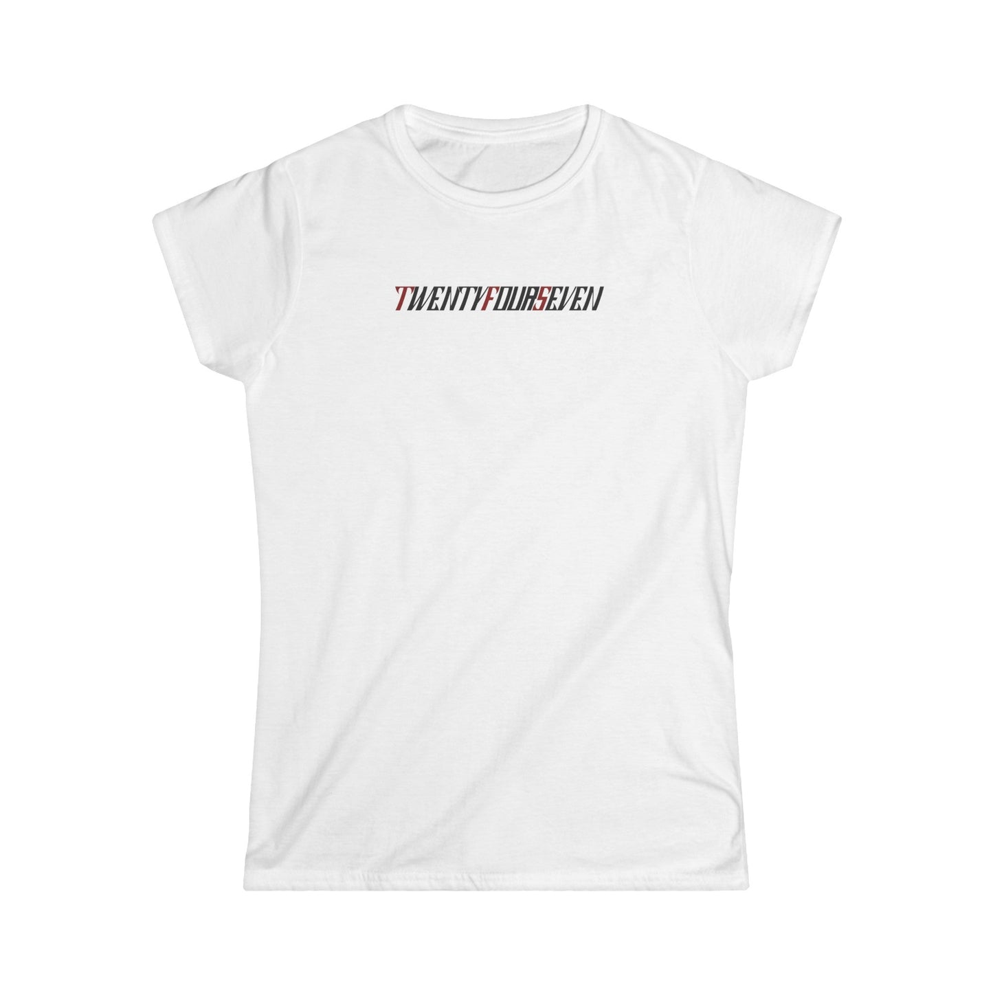 Unique Design Twentyfourseven text t-shirt for women white