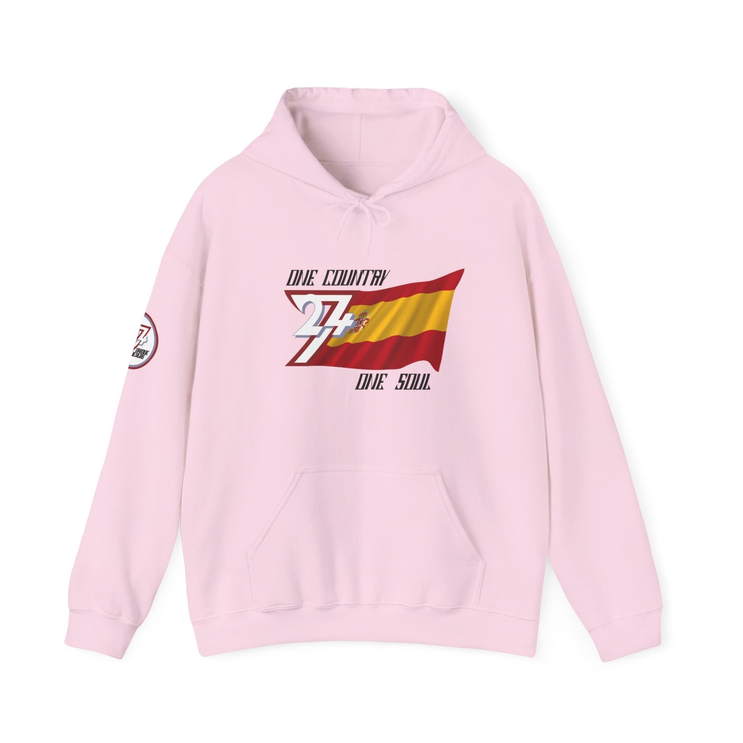 Unique Design Spain Flag custom hoodie light pink