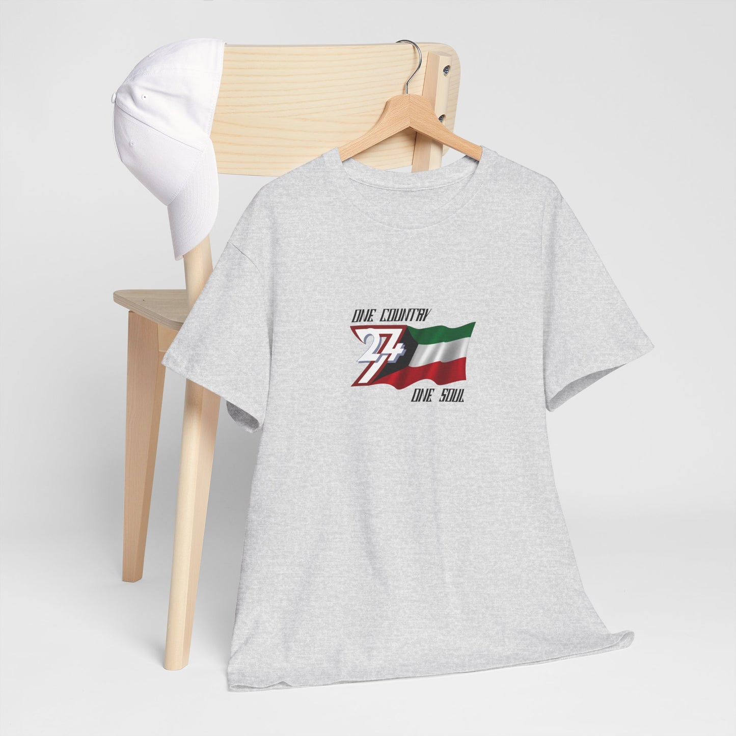 Unique Design 24/7 Kuwait Flag Printed Unisex custom T-shirt ash