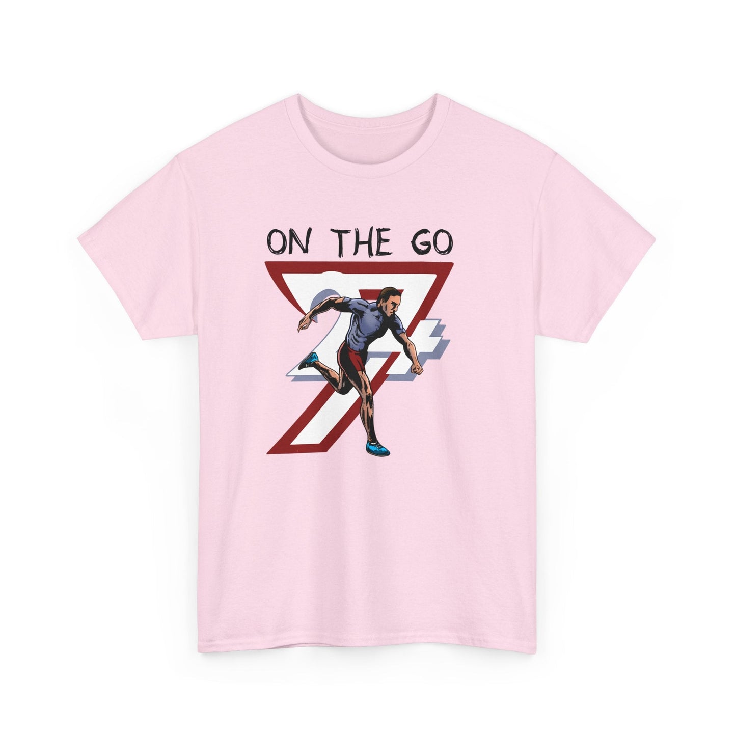 Unique Design Runner Sport Printed T-shirt light pink