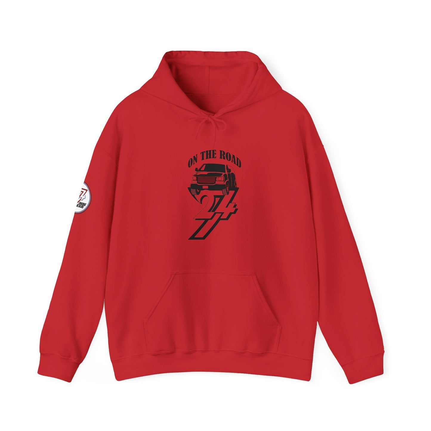 Unique Design On The Road Van Printed Unique Hoodie red