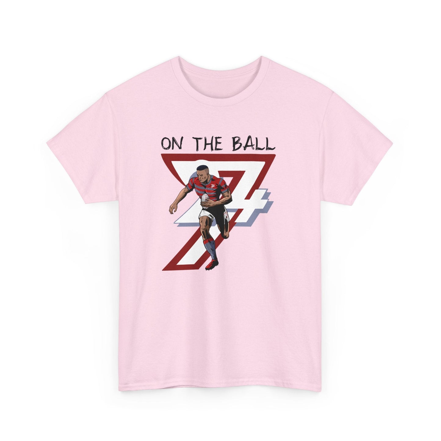 Unique Design Rugby Sport Printed T-shirt light pink