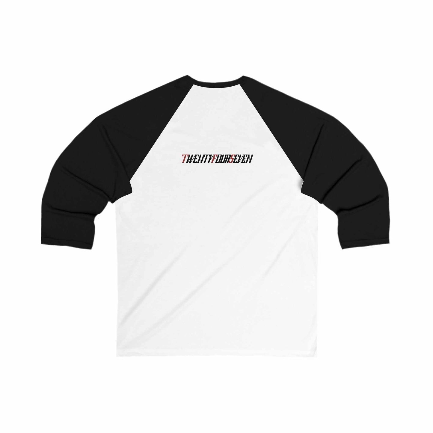 Unique Design On The Road Bike 3\4 Sleeve Baseball Tee white-black back