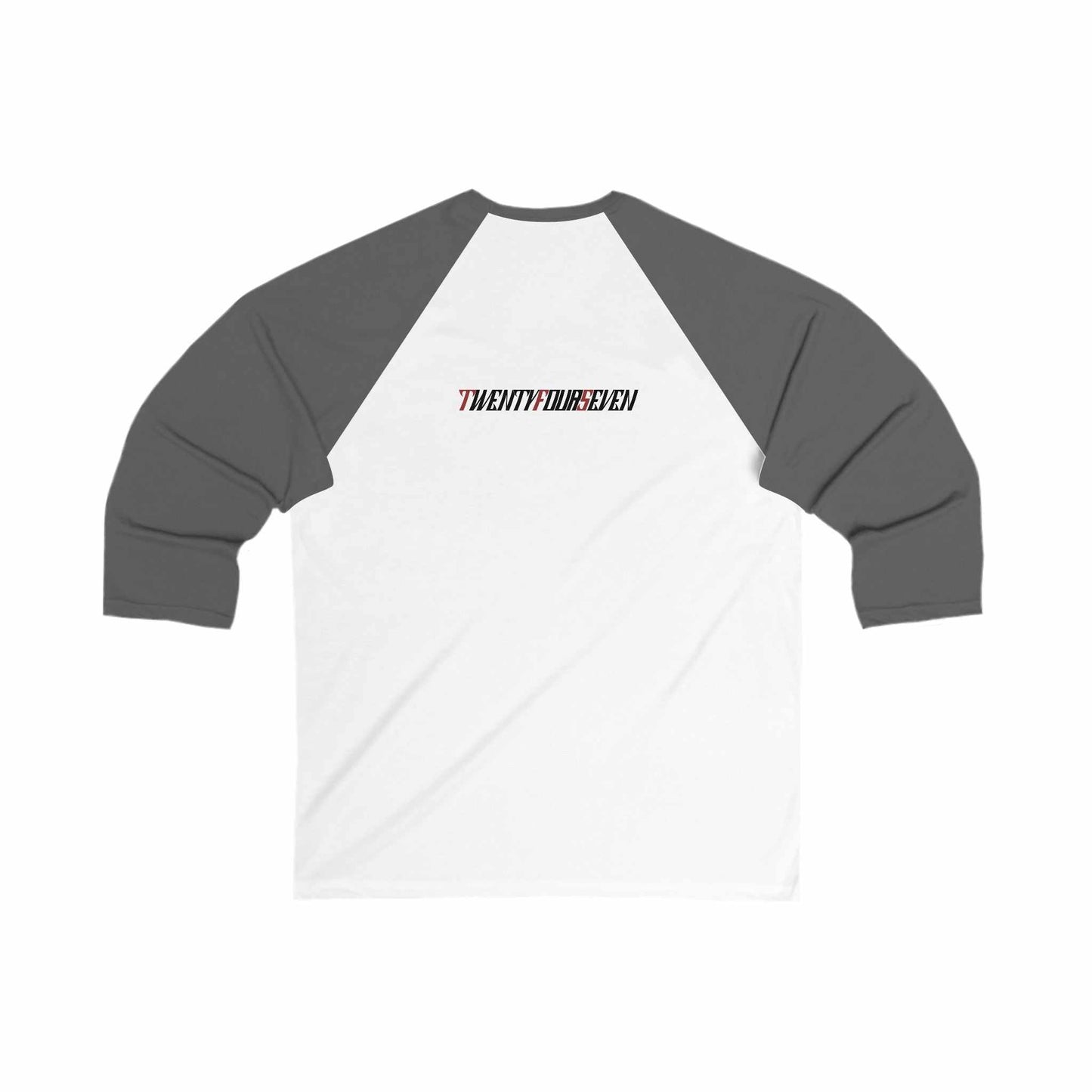 Unique Design On The Road Bike 3\4 Sleeve Baseball Tee white-asphalt back