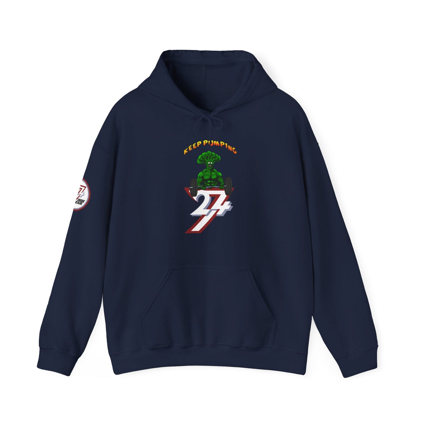 Unique Design Keep Pumping Bro Colin Front Biceps Curl custom Hoodie navy