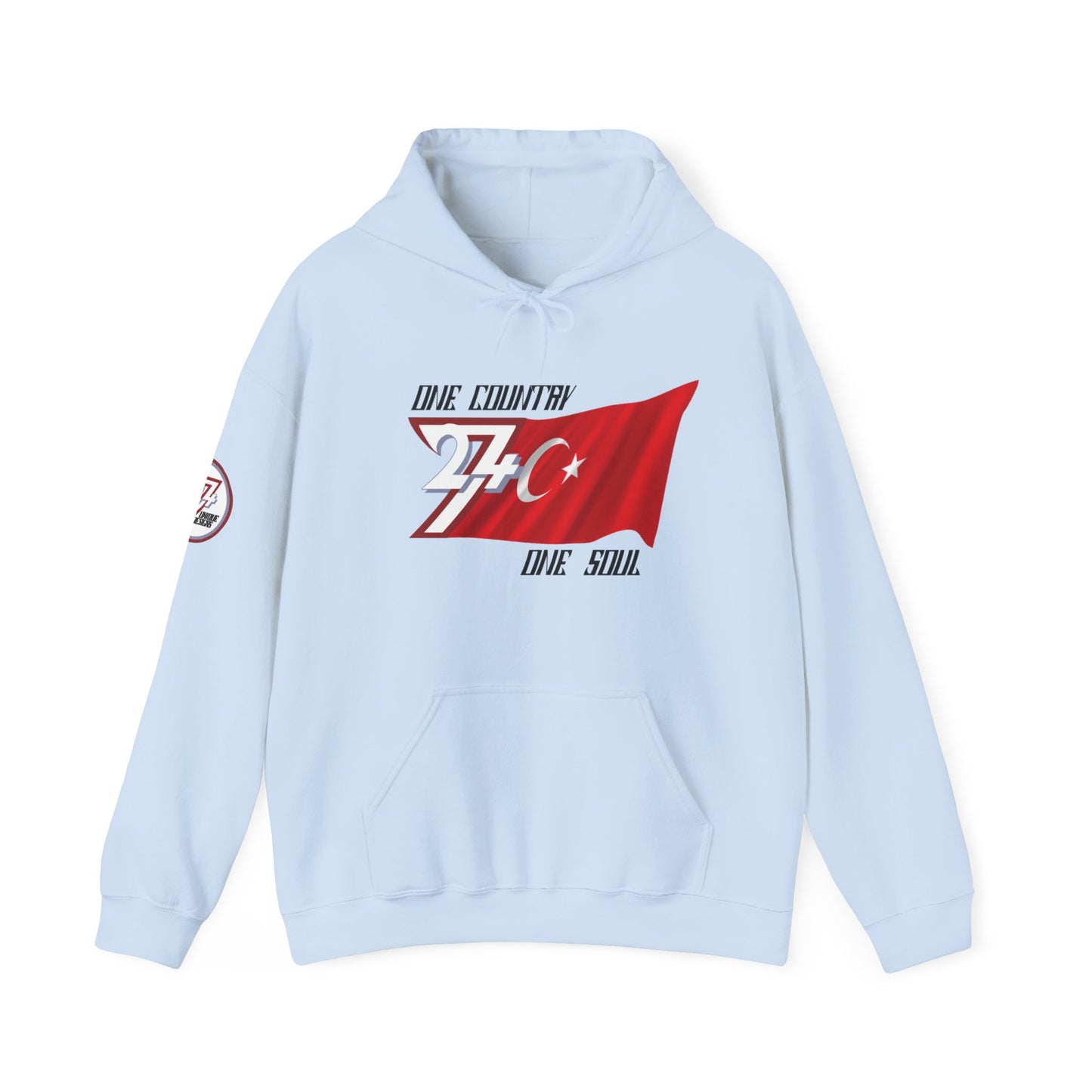 Unique Design Turkey Flag custom hoodie light blue