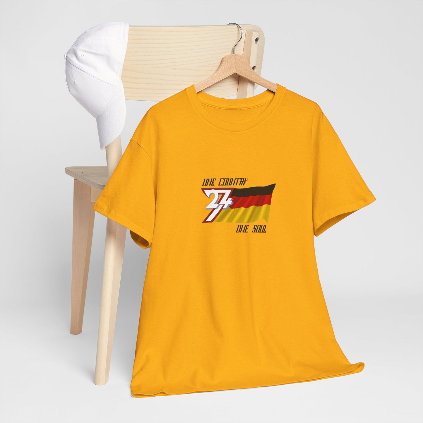 Unique Design Germany Flag Printed custom T-shirt gold