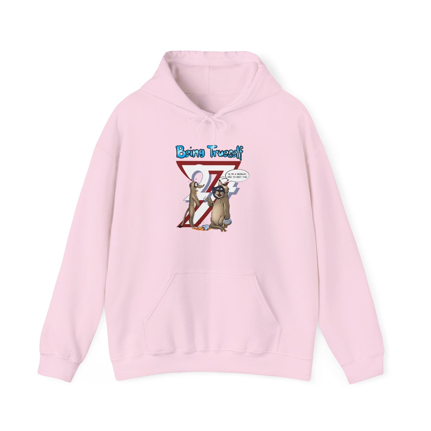 Unique Hoodie: Be True-Self Printed Hoodie by 24/7 Unique Designs light pink