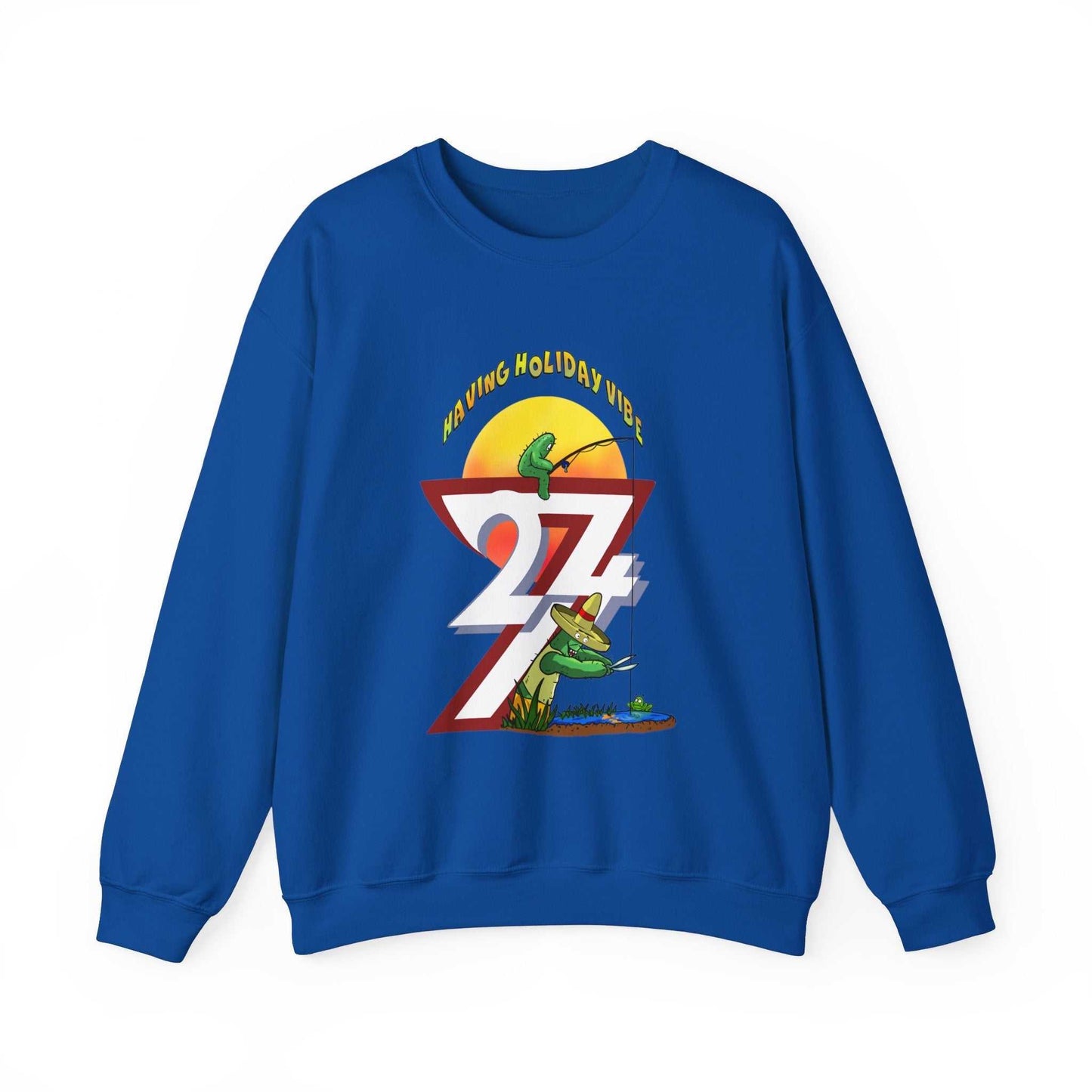 Unique Design Leonando and Littleando Fishing Heavy Blend™ Crewneck Sweatshirt royal