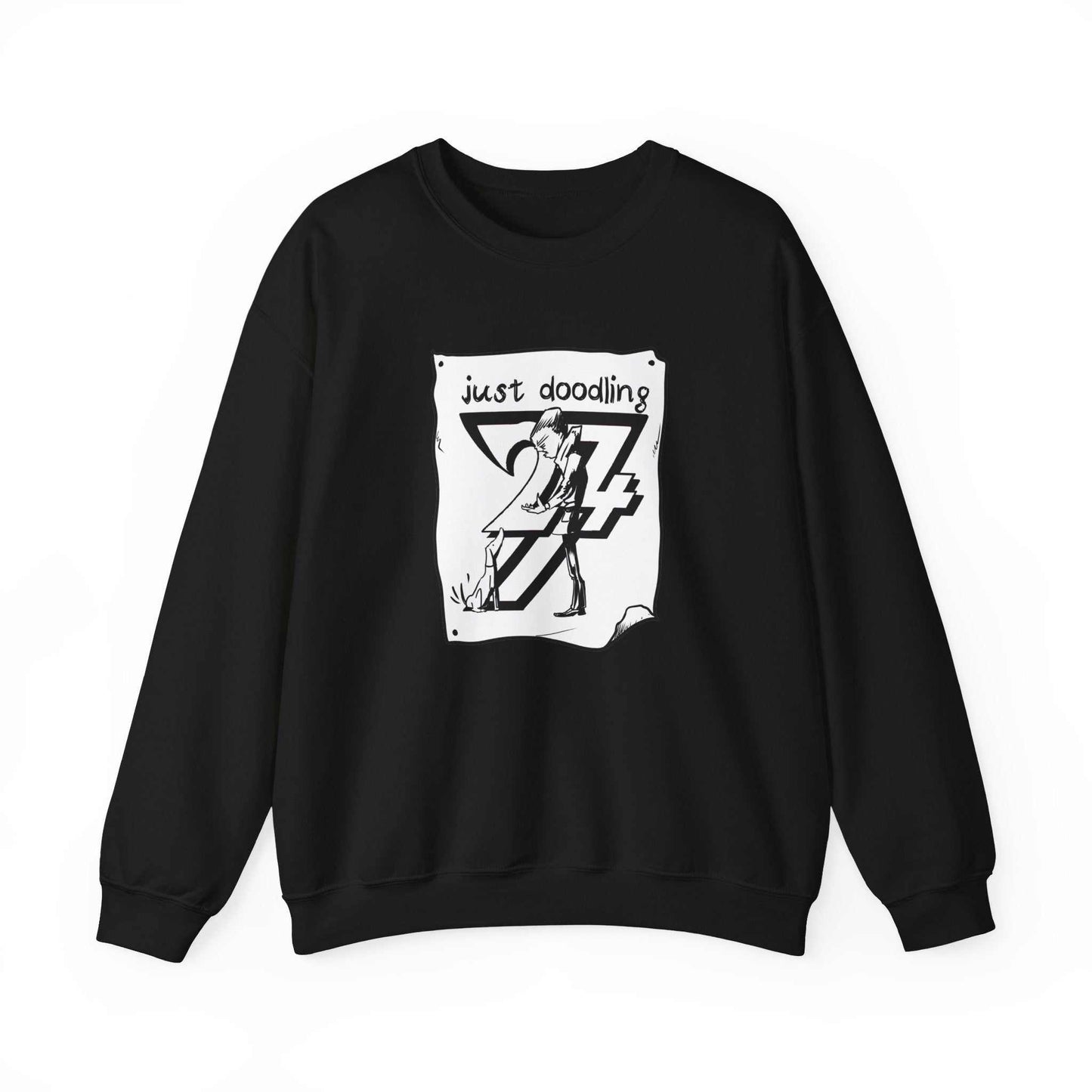 Unique Design Just Doodling Dog Owner Heavy Blend™ Crewneck Sweatshirt black