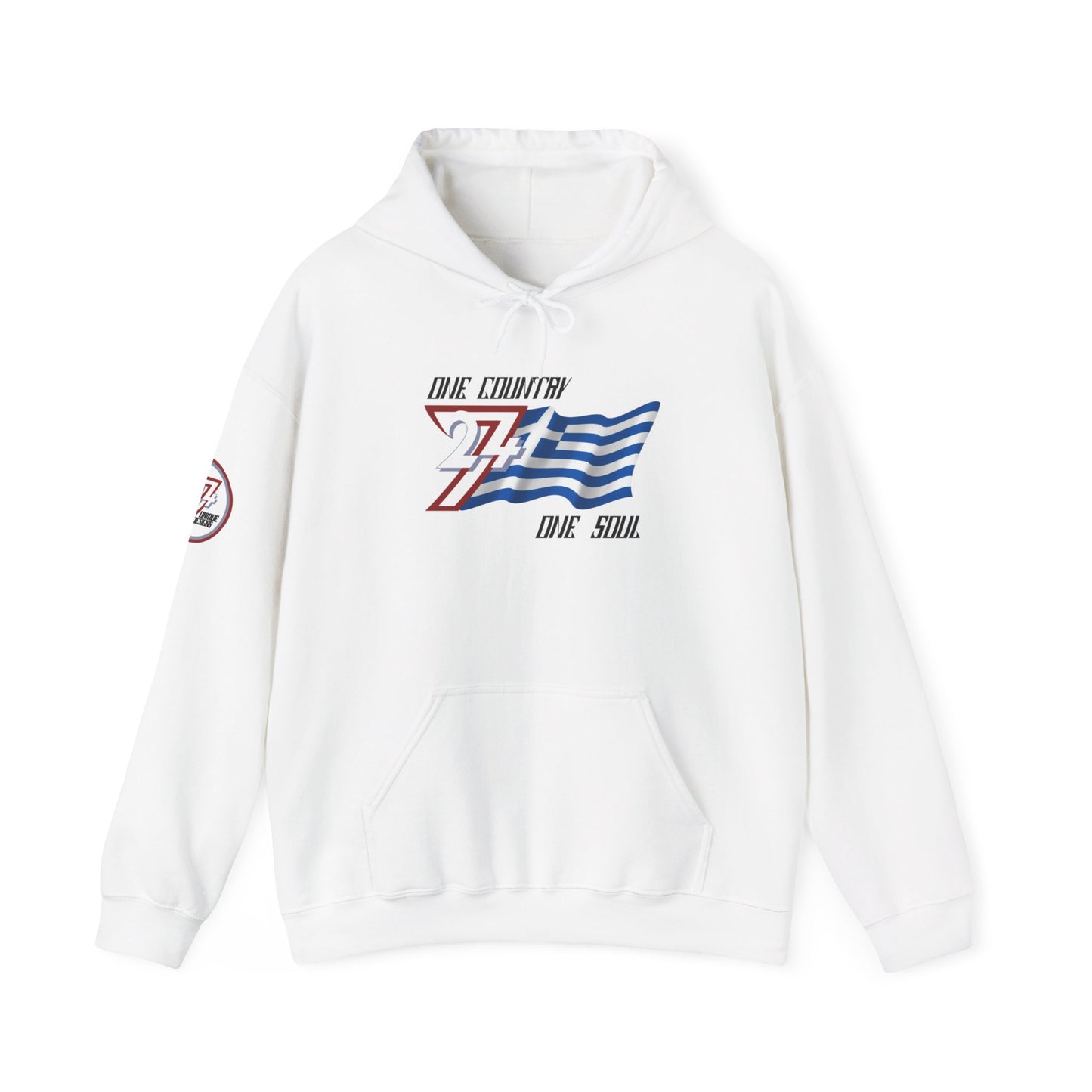 Unique Design 24/7 Greece Flag Printed Unisex custom Hoodie white