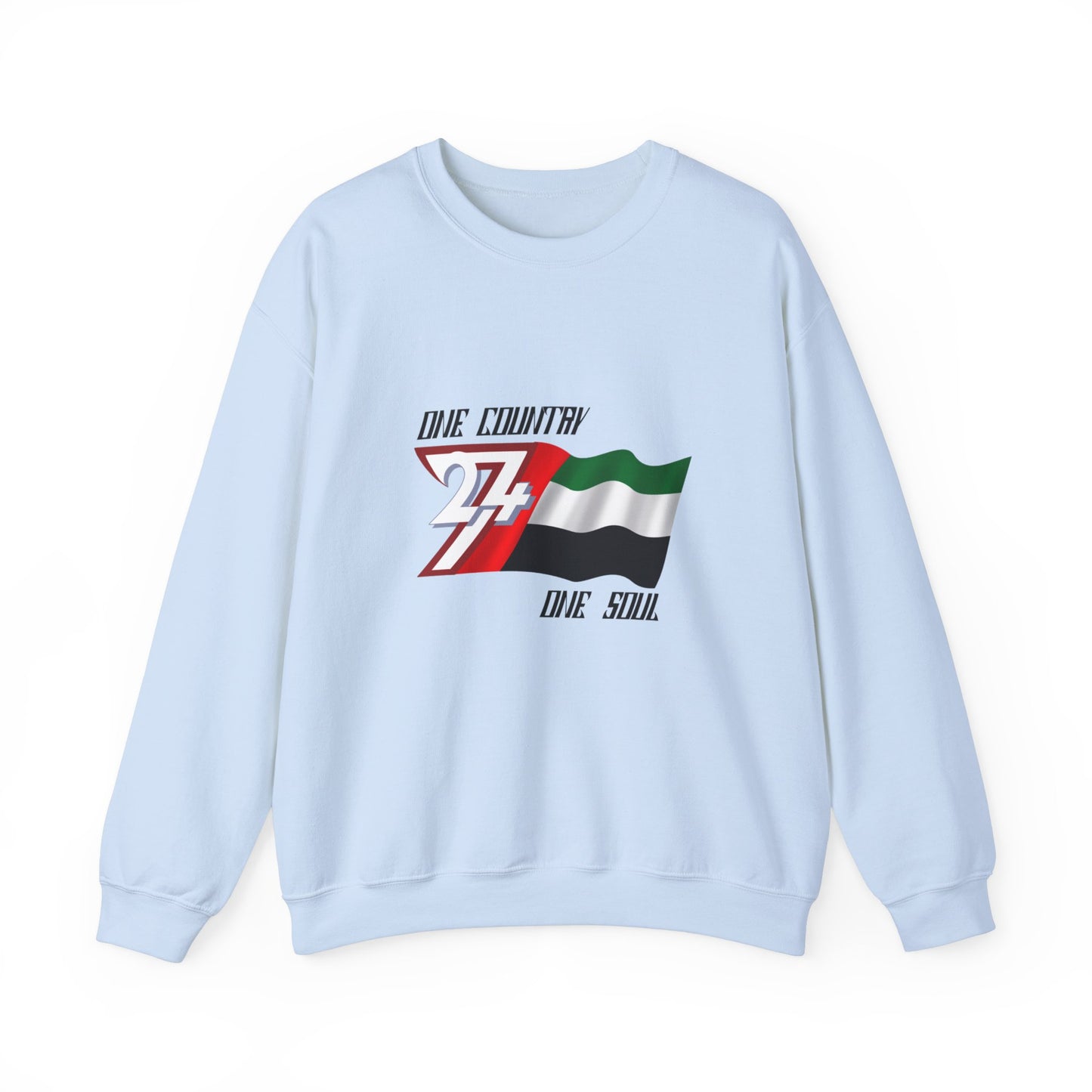 Unique Design Arab Emirates flag sweatshirt light blue