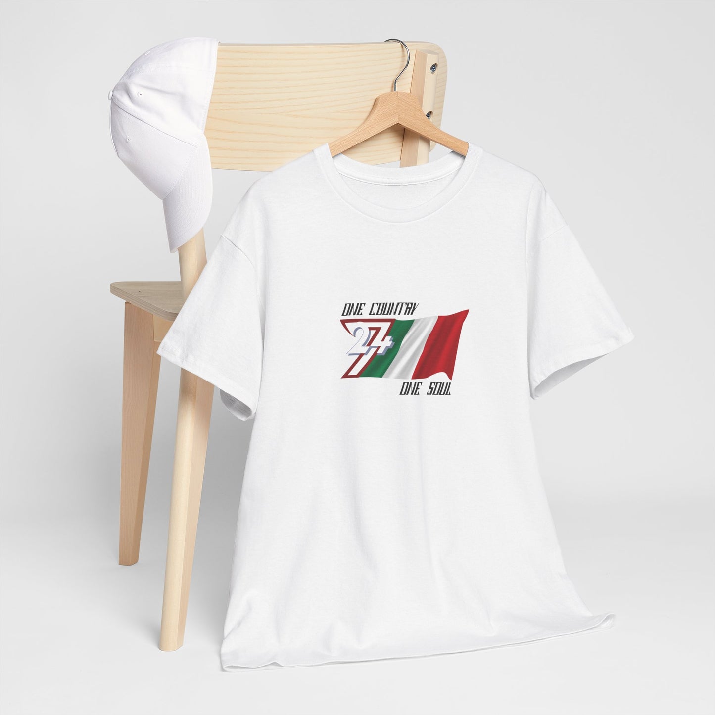 Unique Design 24/7 Italy Flag Printed Unisex custom T-shirt white