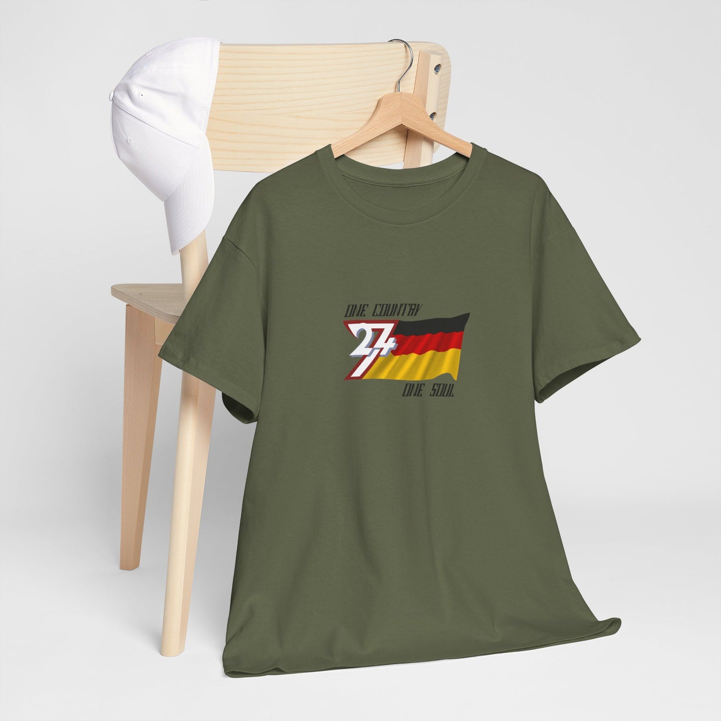 Unique Design Germany Flag Printed custom T-shirt military green