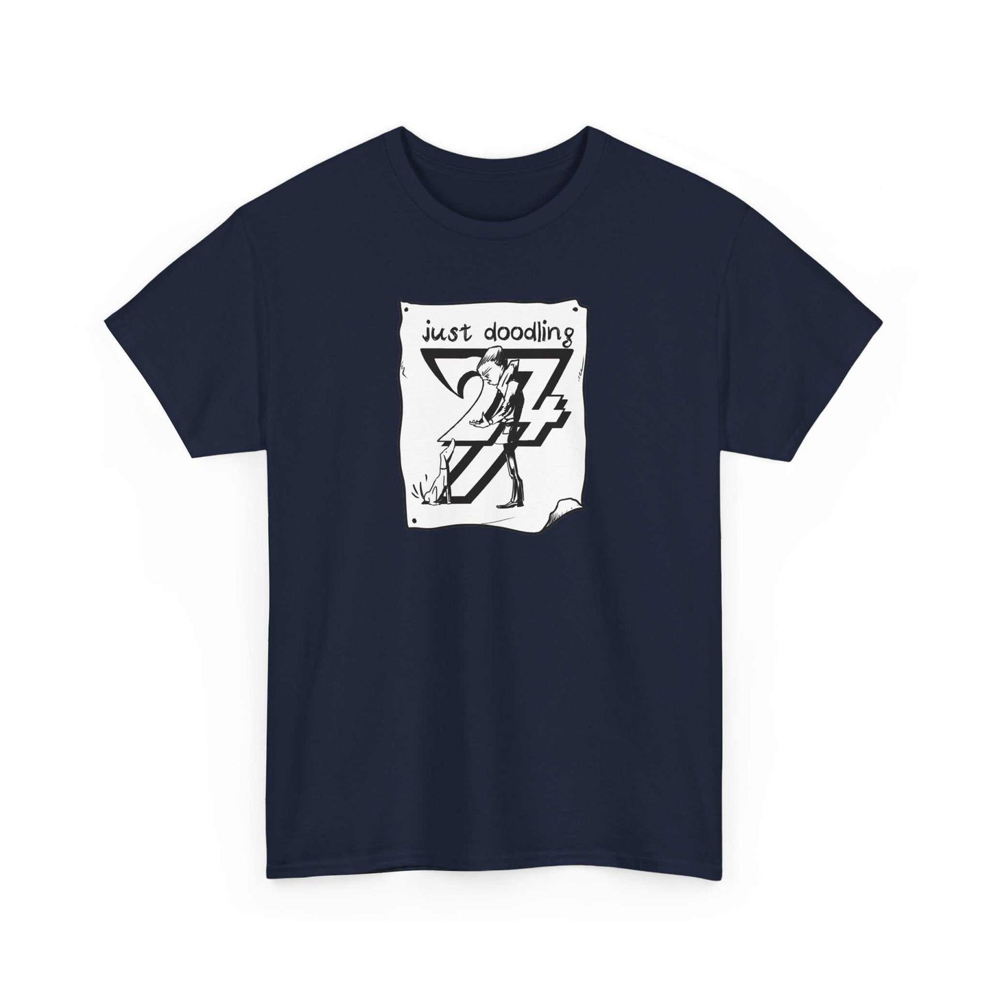 Unique Design Just Doodling Dog Owner Design T-shirt navy