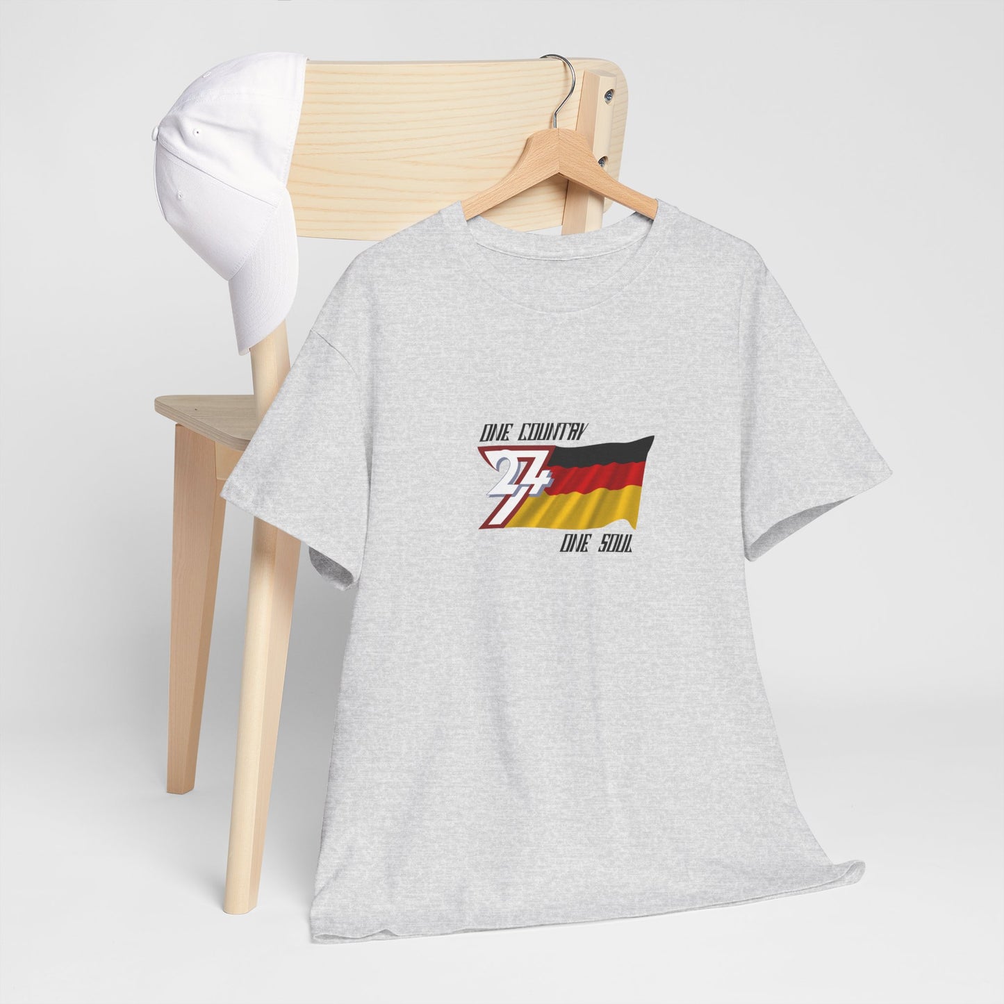 Unique Design Germany Flag Printed custom T-shirt ash