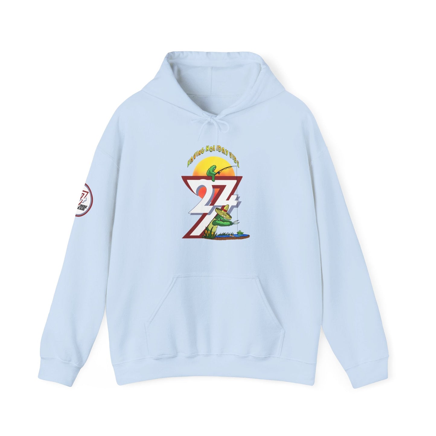 Leonando Fishing Holiday Special Unique Design custom Hoodie light blue