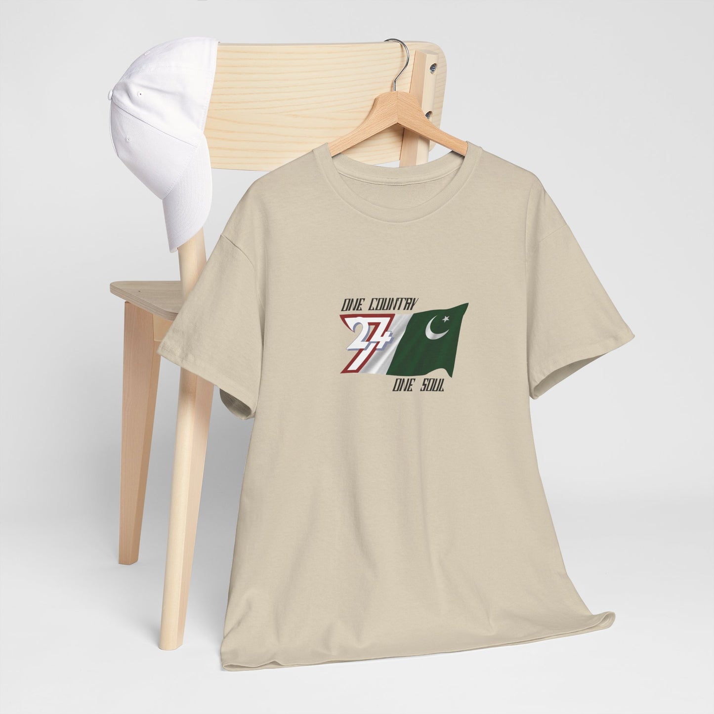 Unique Design 24/7 Pakistan Flag Printed Unisex custom T-shirt sand