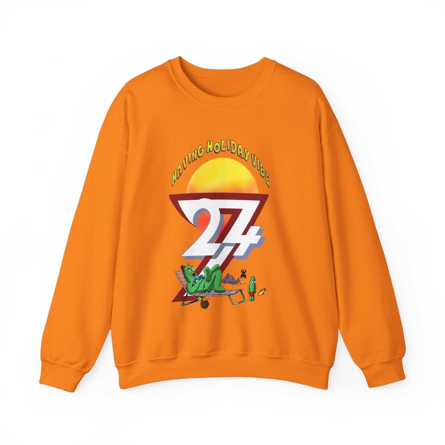 Unique Design Leonando Camping Holiday Heavy Blend™ Crewneck Sweatshirt orange