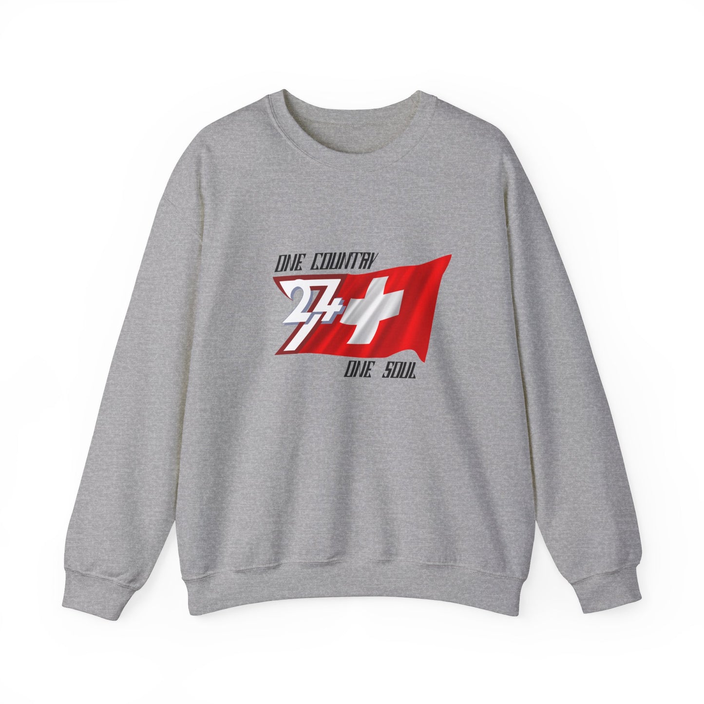 Unique Design Switzerland Flag sweatshirt graphite heather