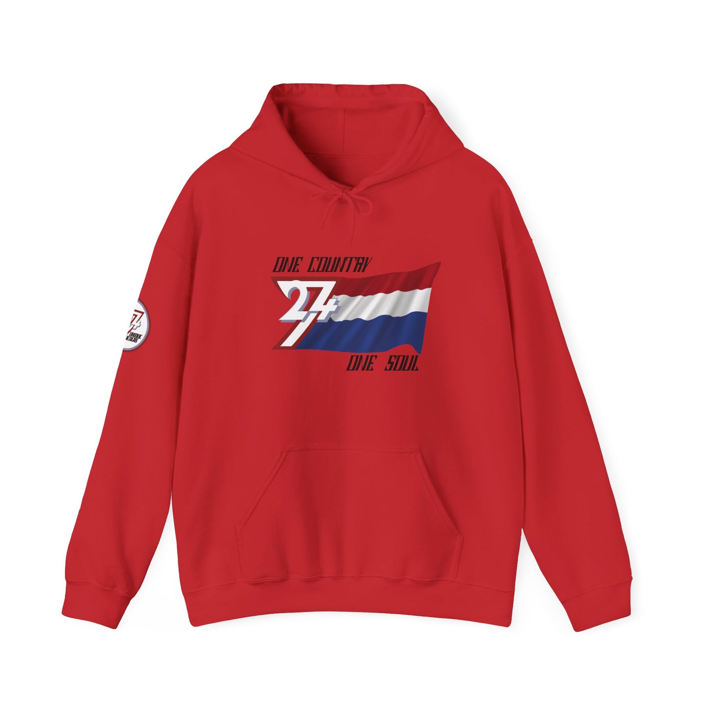 Unique Design 24/7 Netherlands Flag Printed Unisex custom Hoodie red