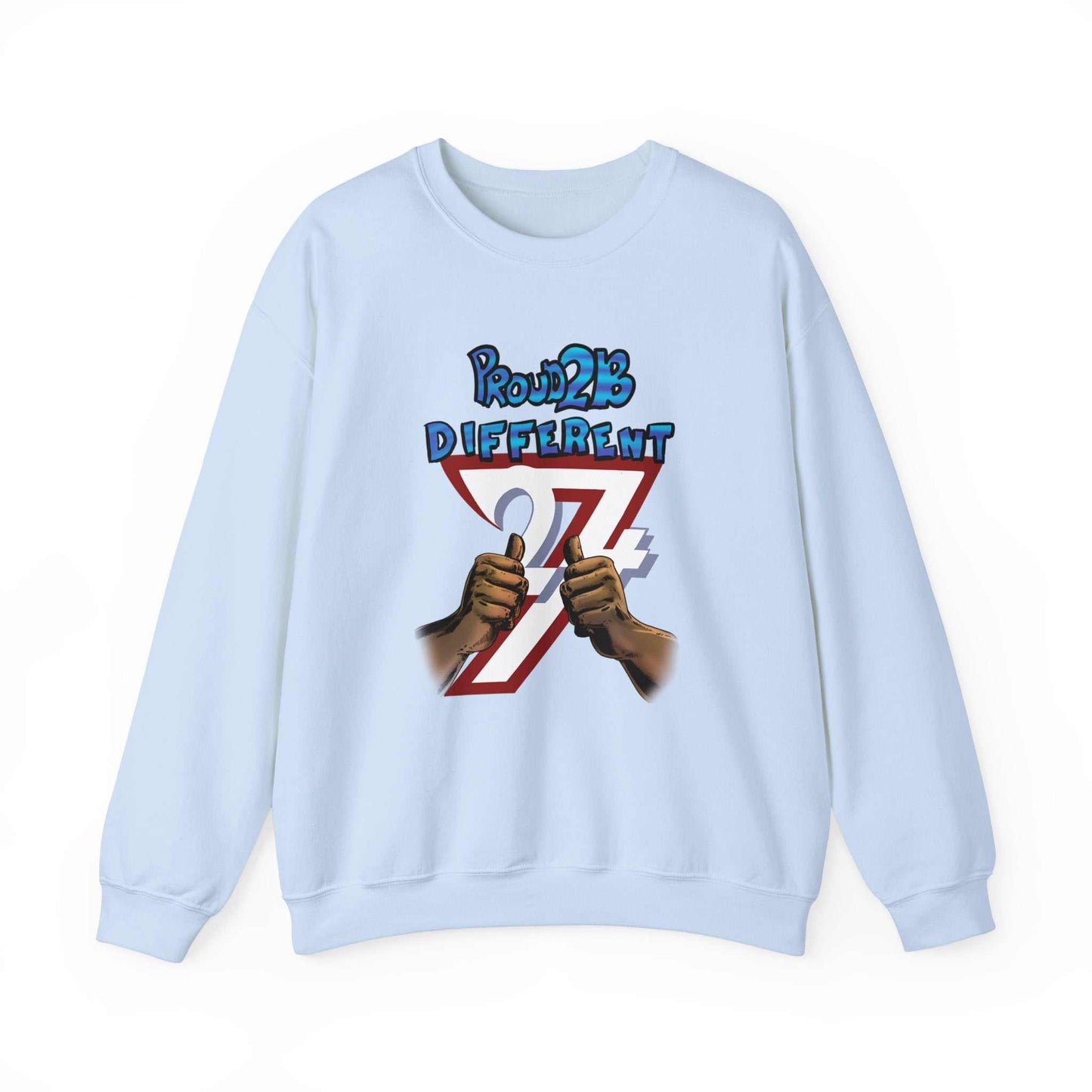 Unique Design Proud To Be Different Heavy Blend™ Crewneck Sweatshirt light blue