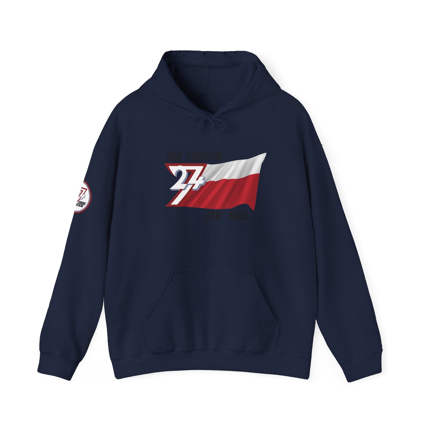 Unique Design 24/7 Poland Flag custom hoodie navy