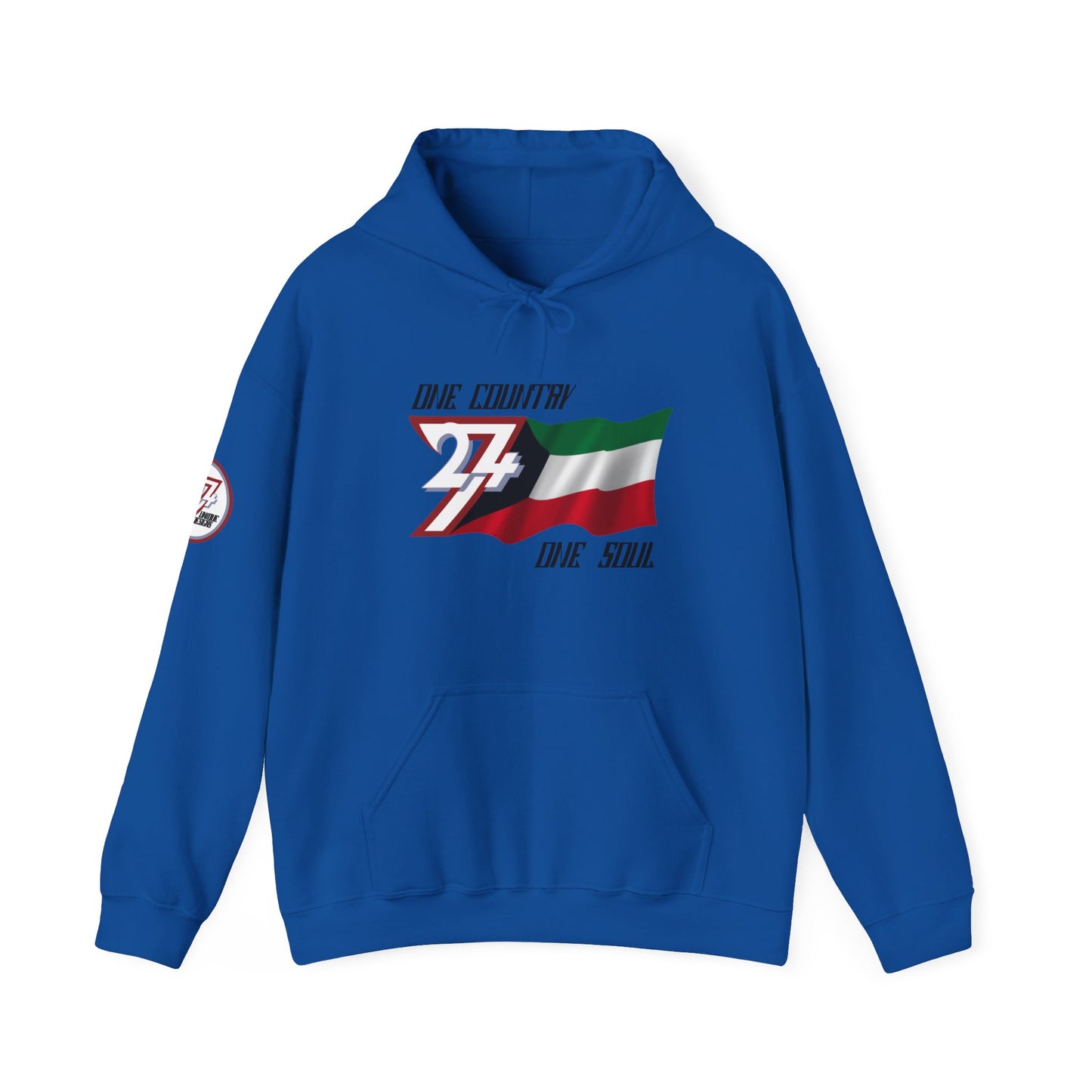 Unique Design 24/7 Kuwait Flag Printed Unisex custom Hoodie royal