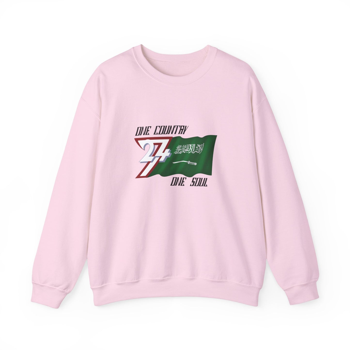 Unique Design 24/7 Saudi Arabia Flag sweatshirt light pink