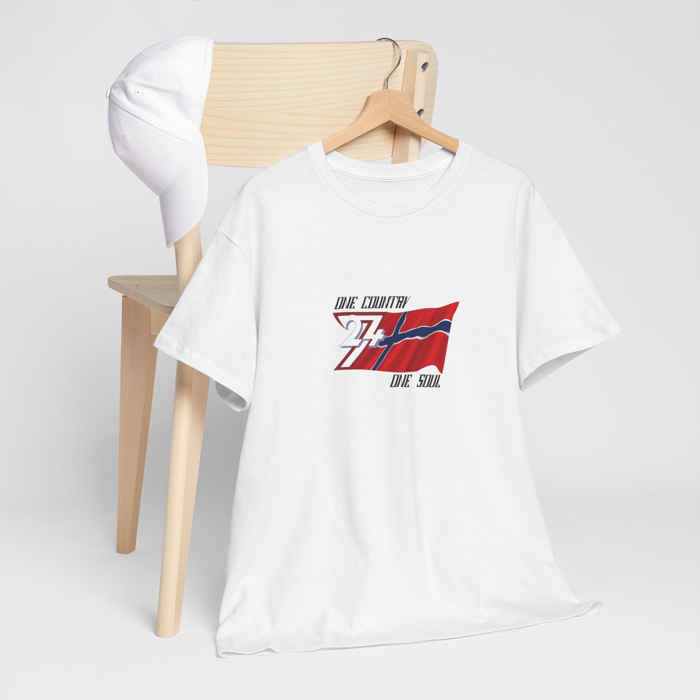 Unique Design 24/7 Norway Flag Printed Unisex custom T-shirt white