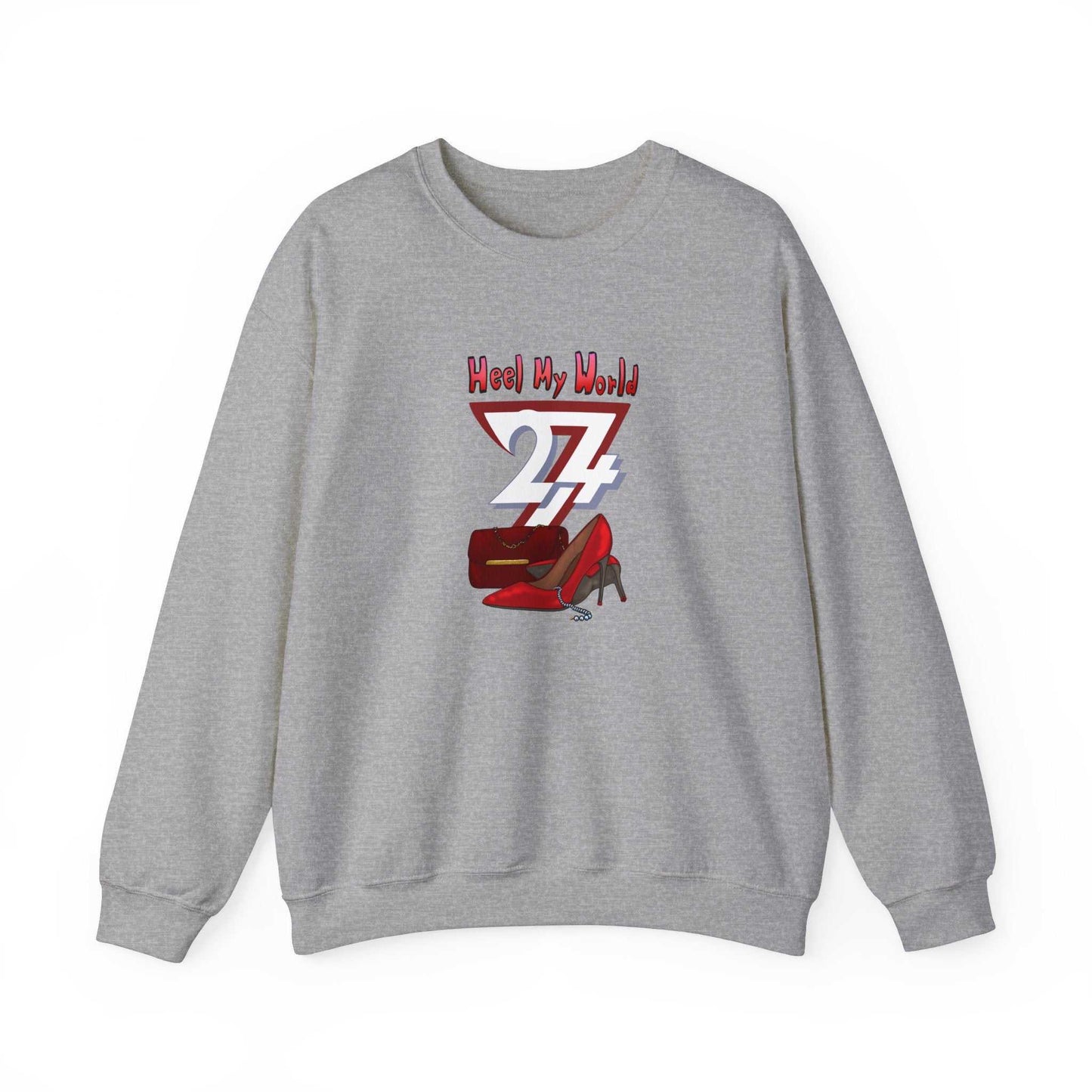 Unique Design Heel My World Heavy Blend™ Crewneck Sweatshirt sports grey