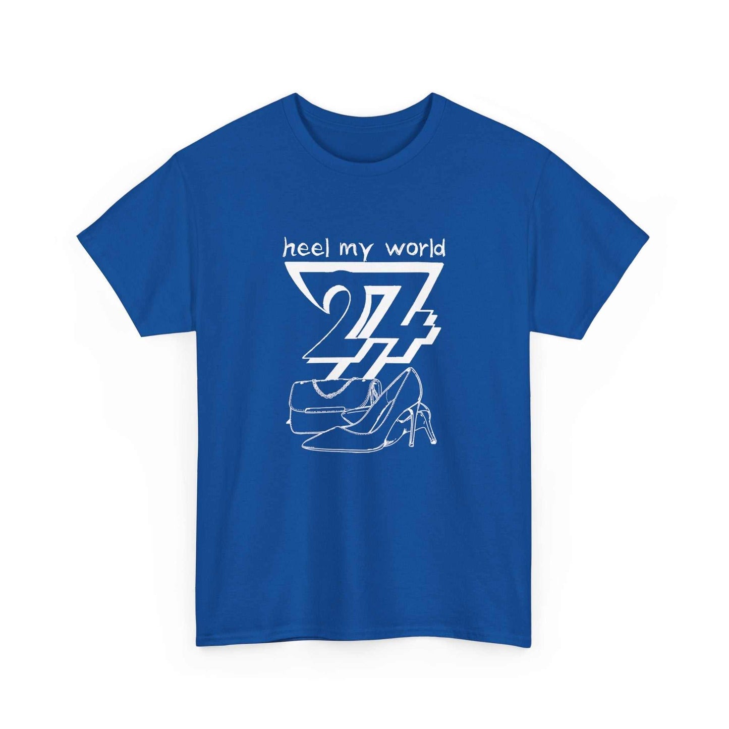 Art T-shirt: Heel my World printed T-shirt blue