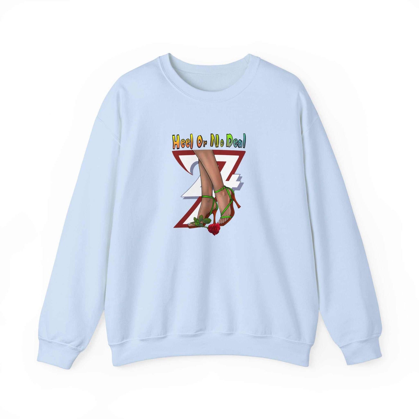 Unique Design Heel Or No Deal Heavy Blend™ Crewneck Sweatshirt light blue