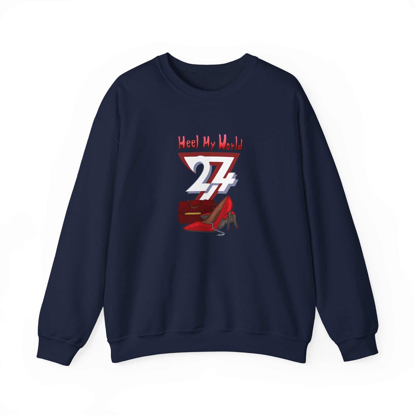 Unique Design Heel My World Heavy Blend™ Crewneck Sweatshirt navy