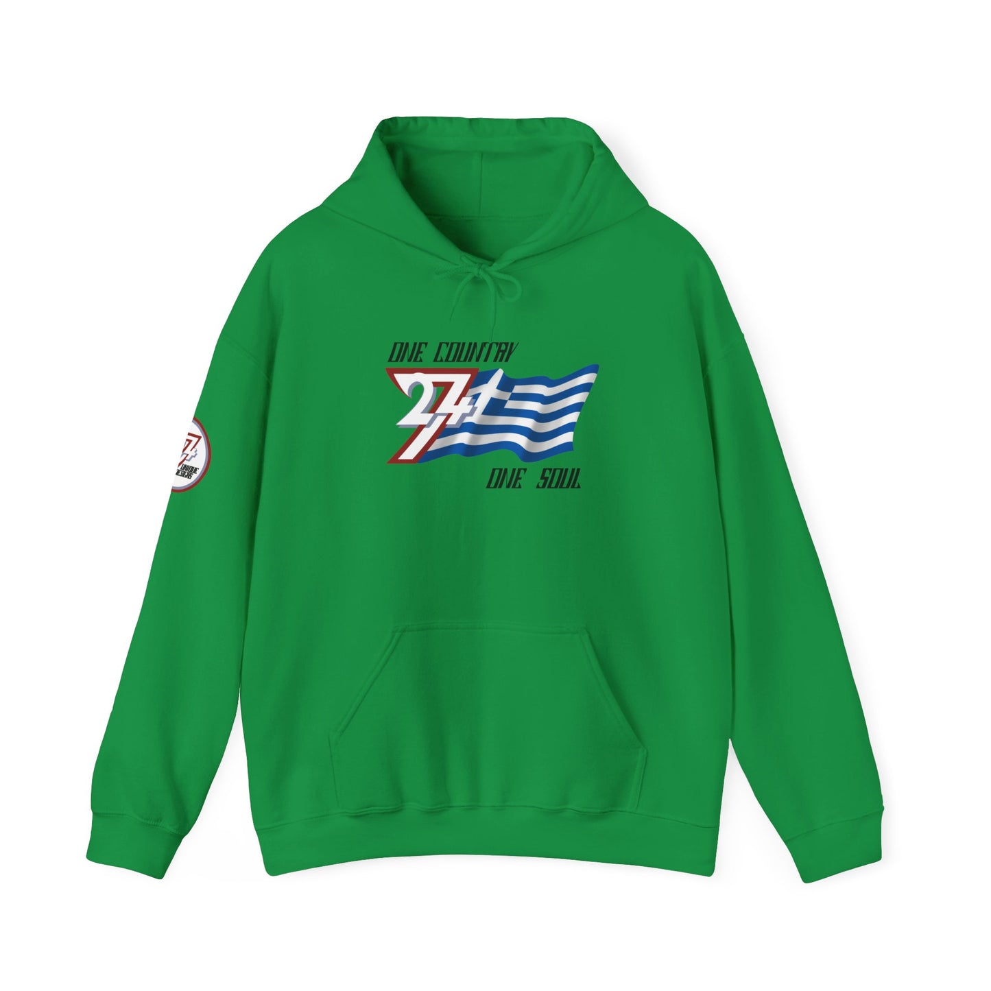 Unique Design 24/7 Greece Flag Printed Unisex custom Hoodie irish green