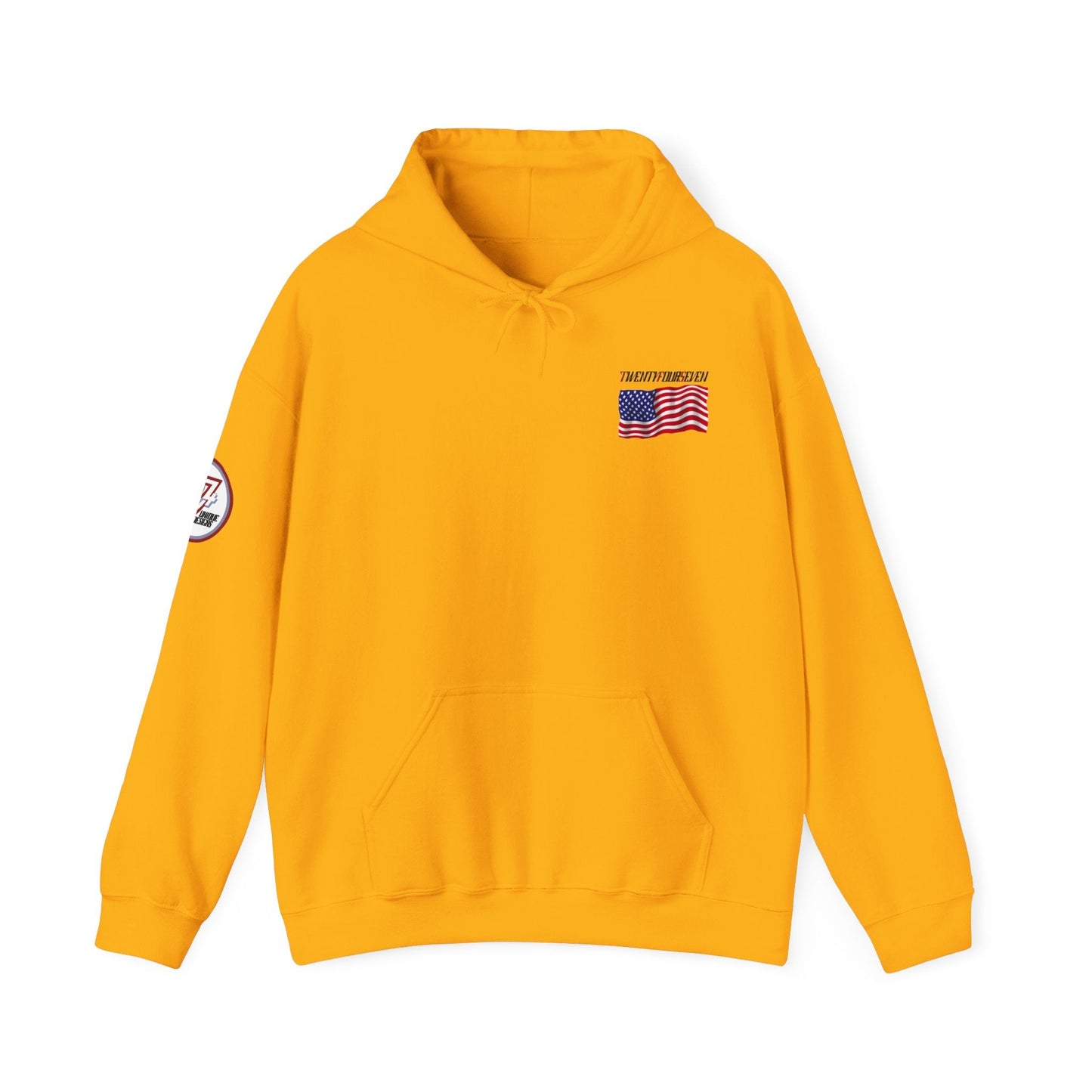 Unique Design TwentyFourSeven US Flag Hoodie gold