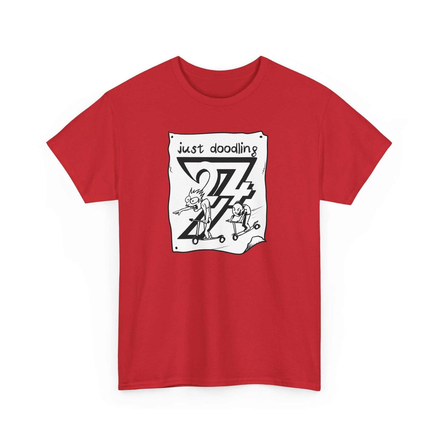 Unique Design Artistic Just Doodling Scooter Kids Design T-shirt red