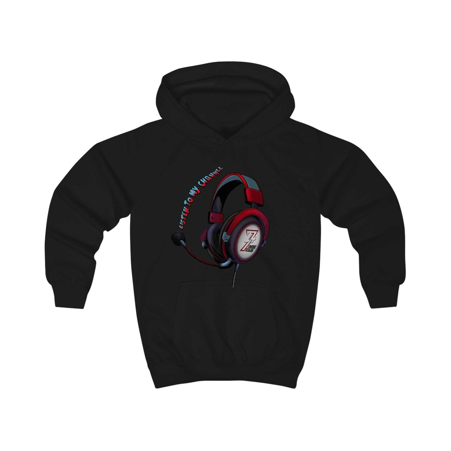 Unique Design kids clothing Kids Hoodie Listen To My Channel black