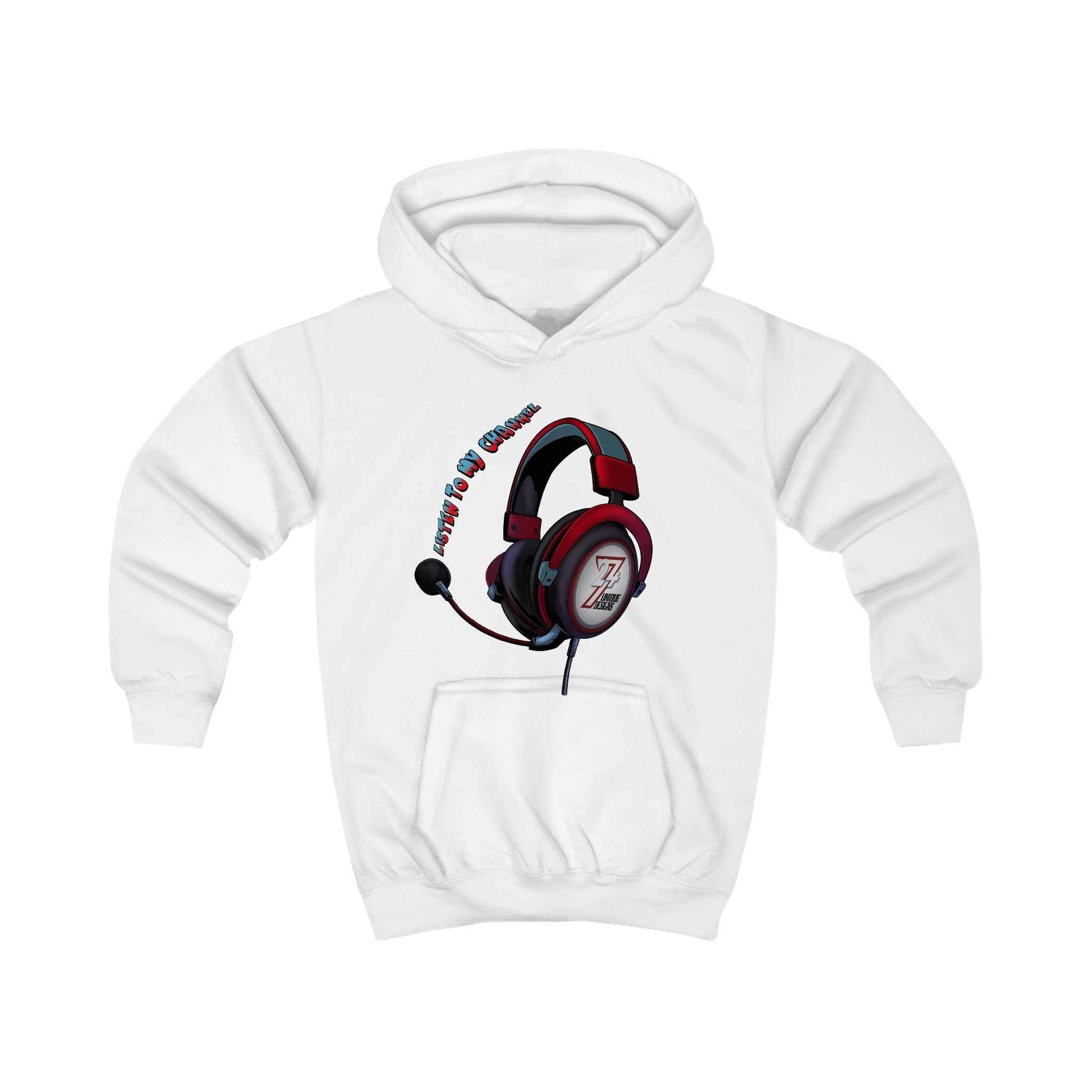 Unique Design kids clothing Kids Hoodie Listen To My Channel white