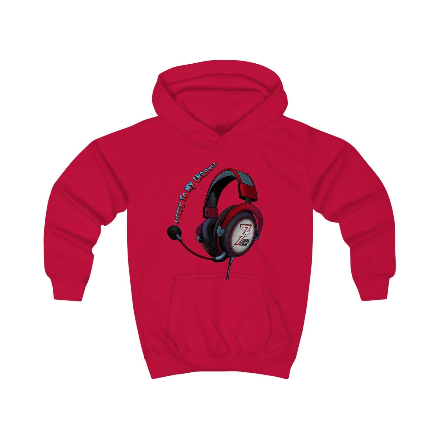 Unique Design kids clothing Kids Hoodie Listen To My Channel red