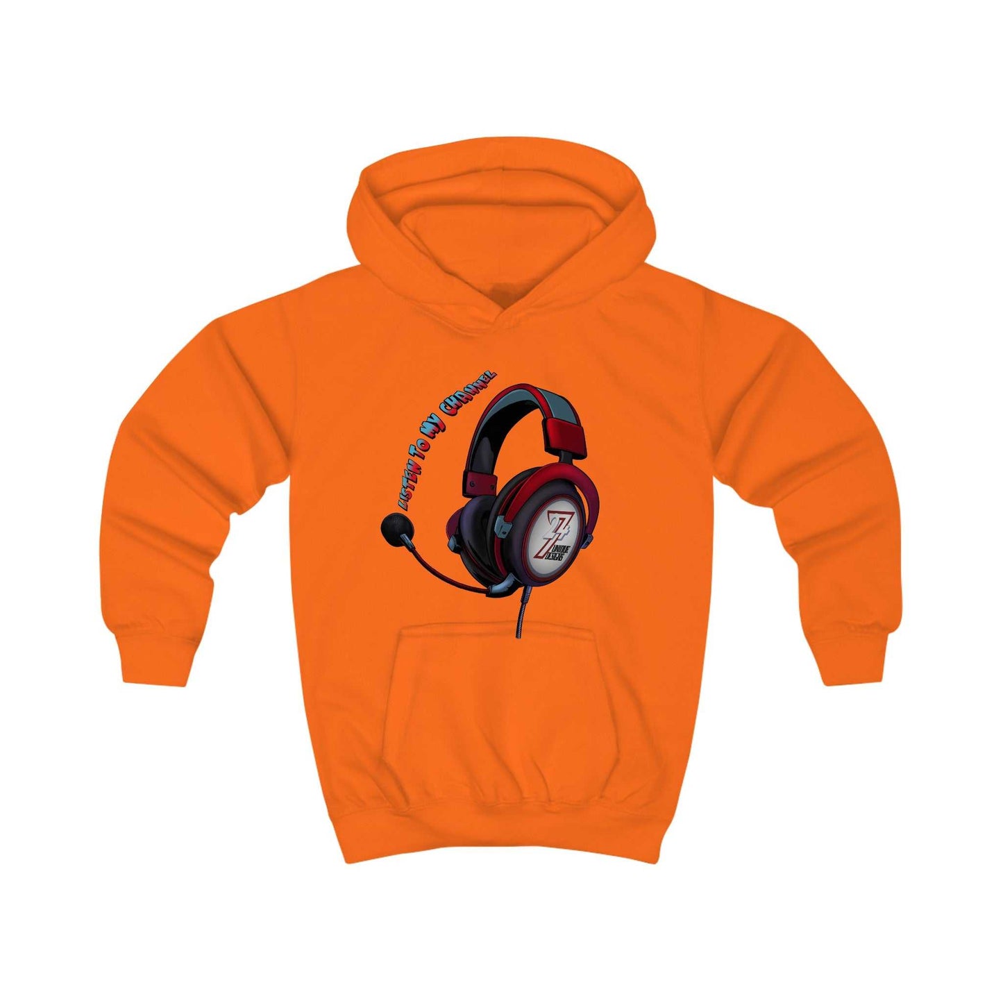 Unique Design kids clothing Kids Hoodie Listen To My Channel orange