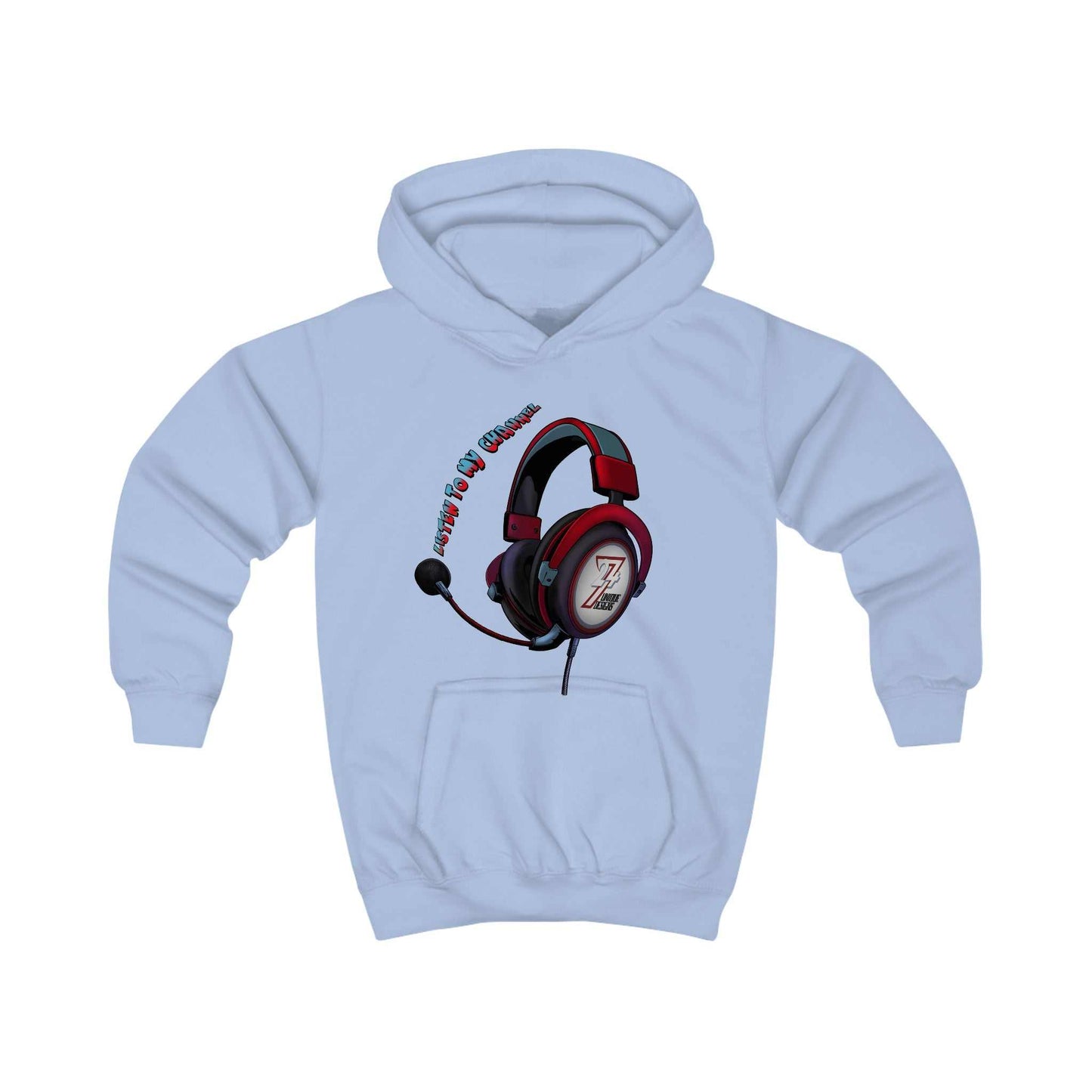 Unique Design kids clothing Kids Hoodie Listen To My Channel light blue