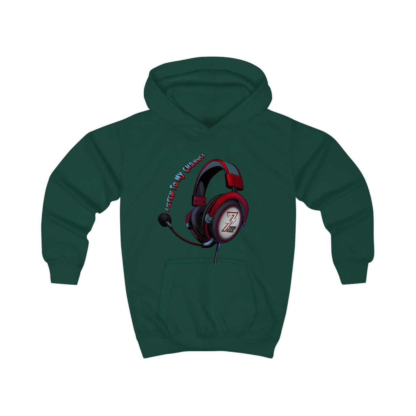 Unique Design kids clothing Kids Hoodie Listen To My Channel bottle green