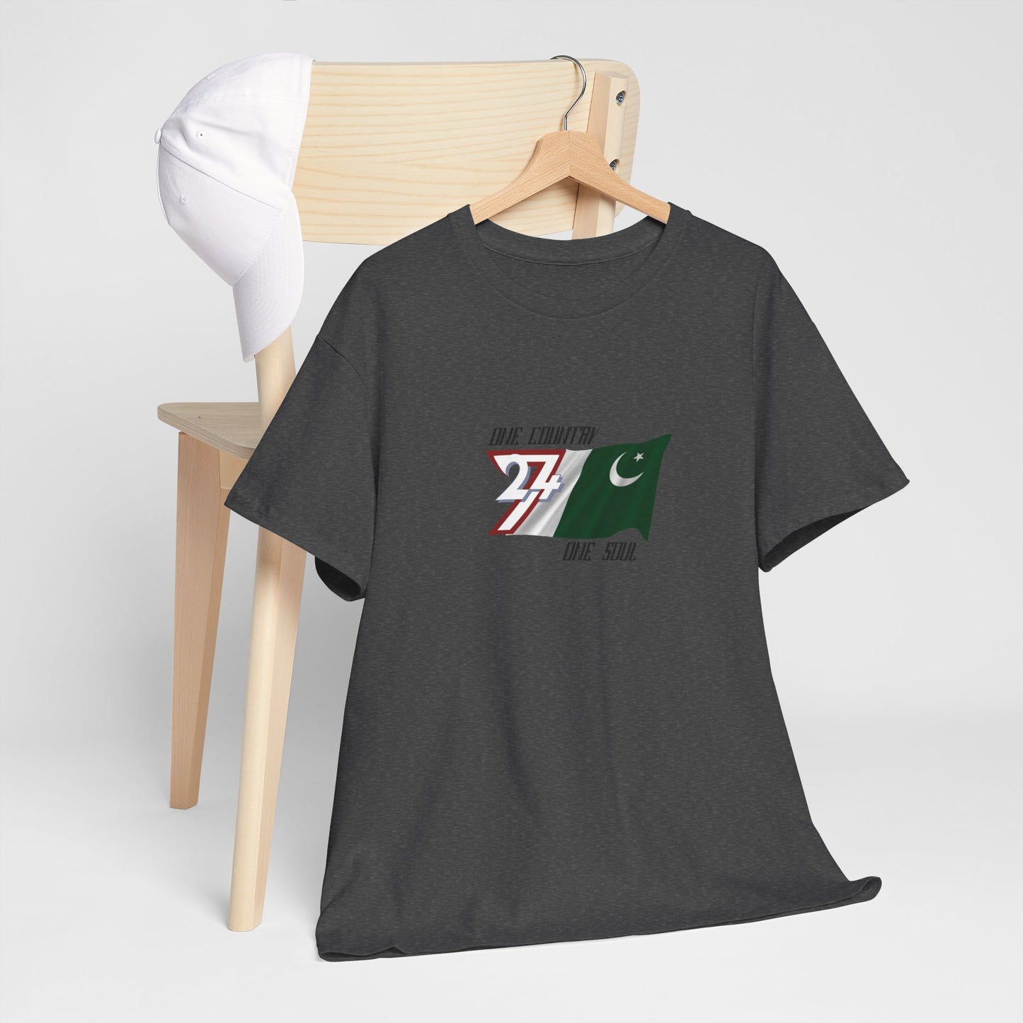 Unique Design 24/7 Pakistan Flag Printed Unisex custom T-shirt dark heather