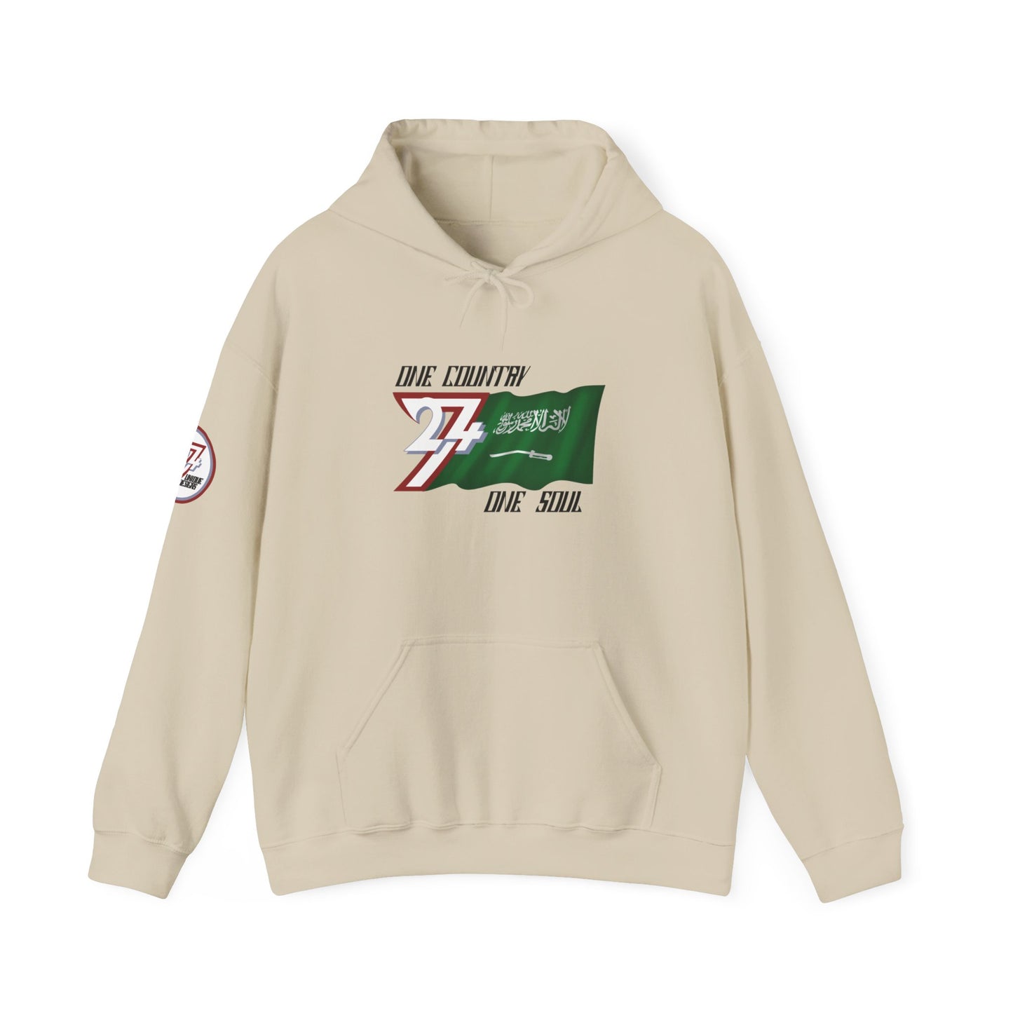 Unique Design 24/7 Saudi Arabia Flag custom hoodie sand