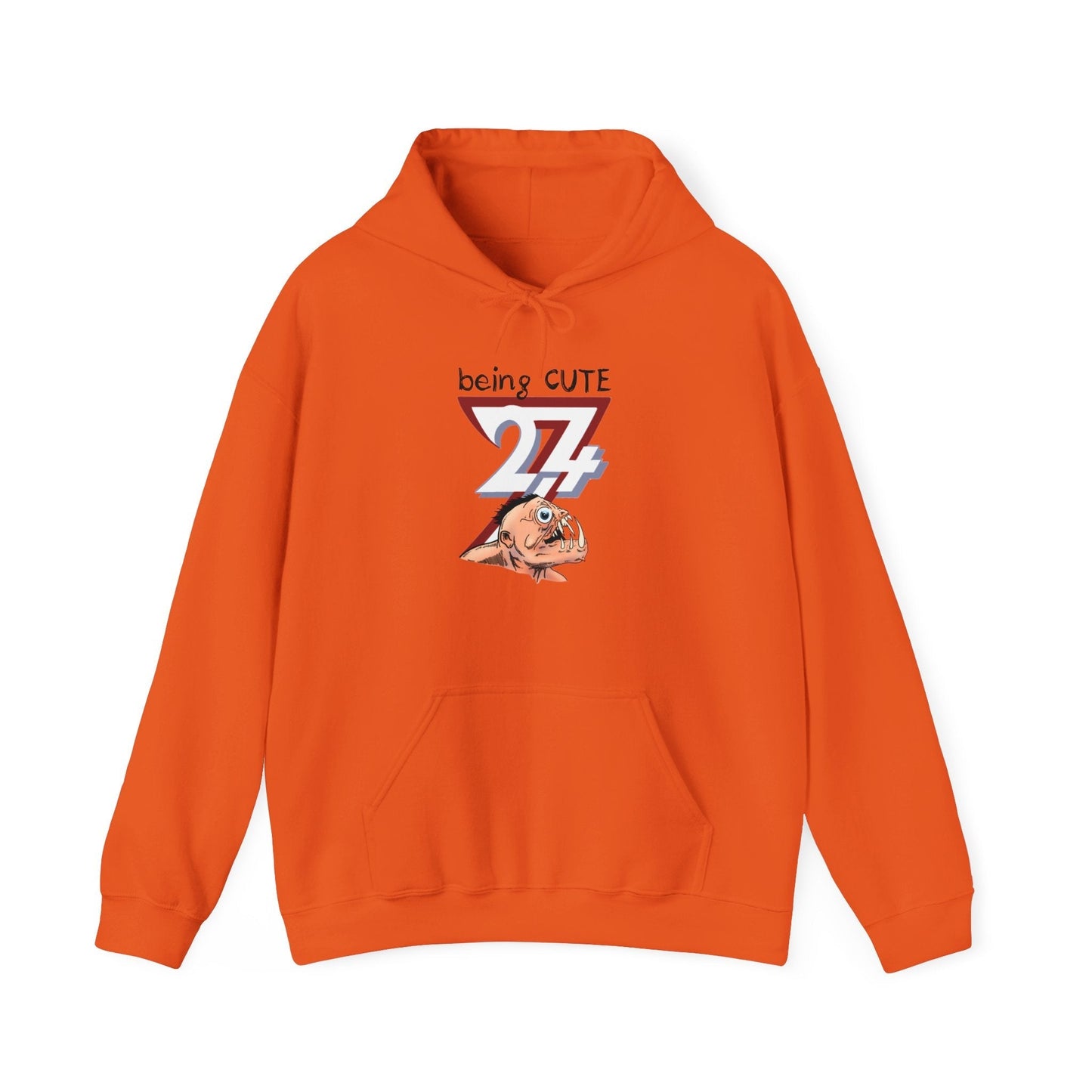 Unique Design Being Cute Funny Hoodie orange