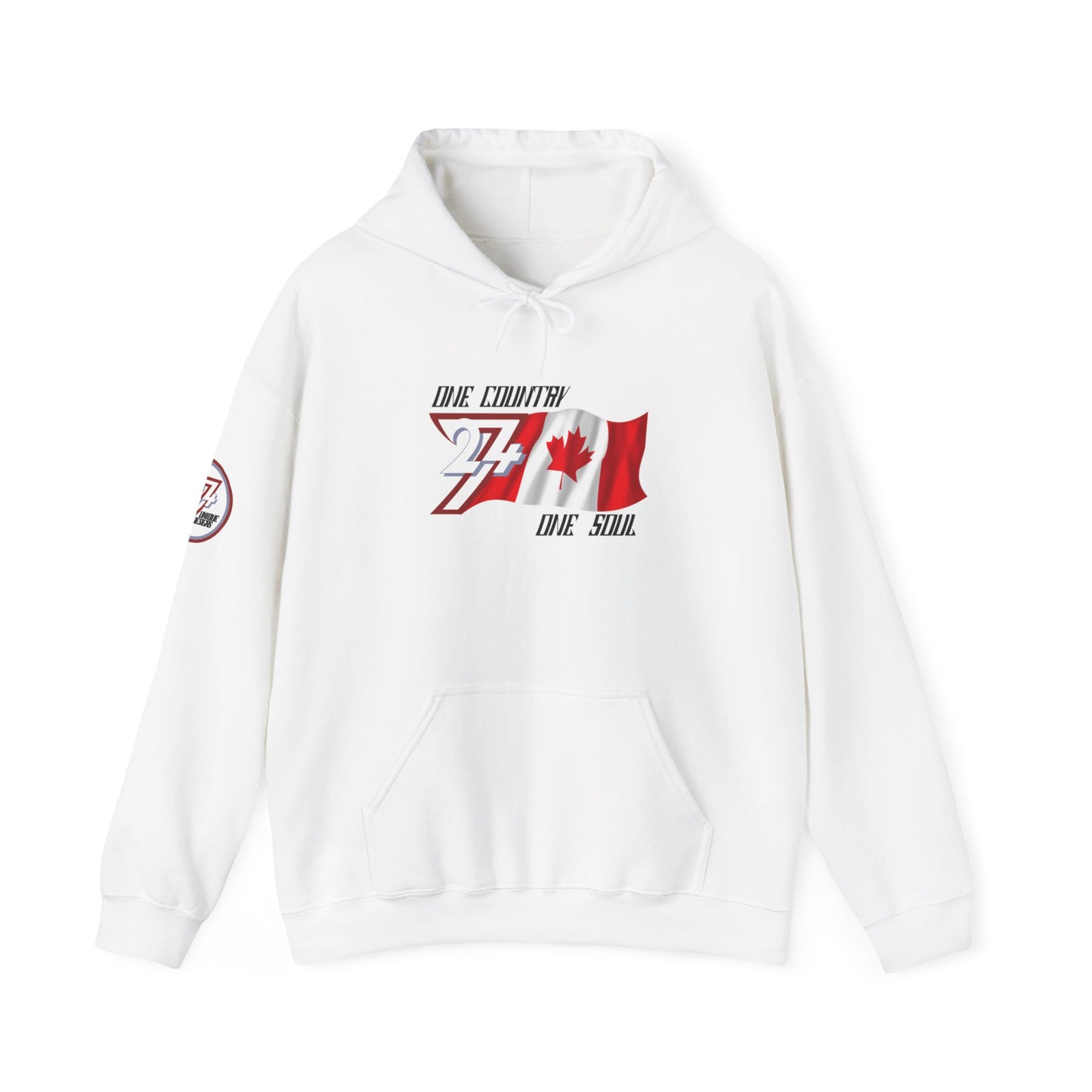 Unique Design 24/7 Canada Flag Printed Unisex custom Hoodie white